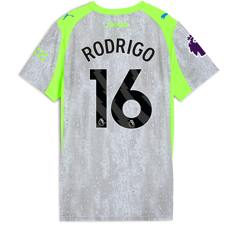 Womens' Man City 3rd Jersey 2025/26 With RODRIGO 16 Printing blue - Check out all Manchester City t-shirts online - Official Manchester City FC store