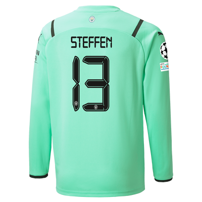 Kids Manchester City 3rd Goalkeeper Shirt 21/22 with Zack Steffen printing