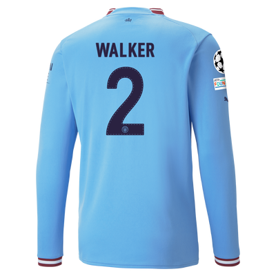 Manchester City Home Jersey 22/23 Long Sleeve with WALKER 2 printing