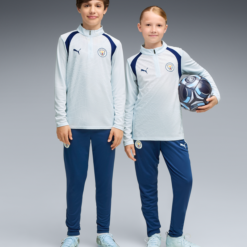 MCFC TR KIDS TRAINING 1/4 ZIP TOP - Dewdrop-Blue Jewel