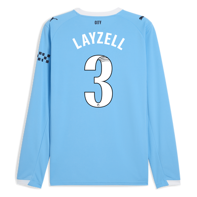 Manchester City Thuisshirt 2025/26 met lange mouwen  en LAYZELL 3 bedrukking