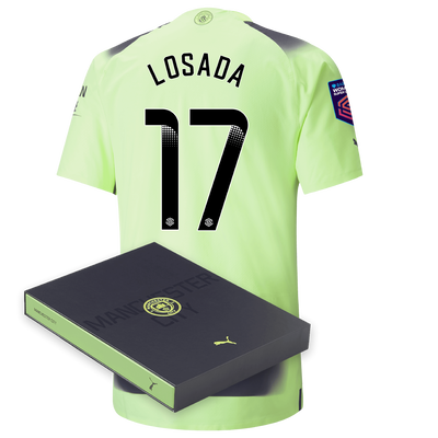 Manchester City Authentic Third Jersey 2022/23 with LOSADA 17 printing in Gift Box