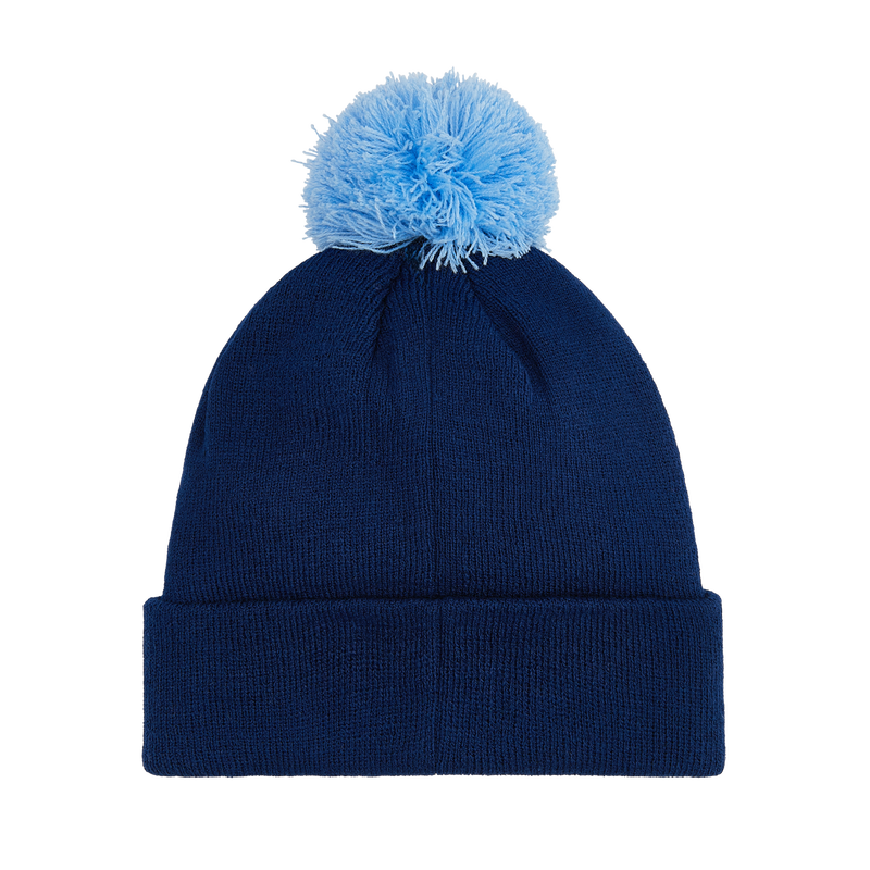 MCFC FW MENS TWO COLOUR BOBBLE HAT - navy