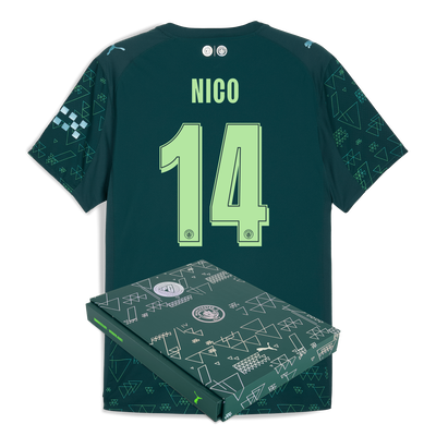 Manchester City EA SPORTS FC Maillot Authentique 2025/26 avec impression NICO 14 dans coffret cadeau