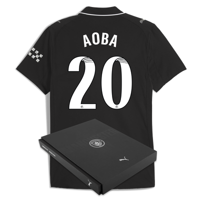 Manchester City Away Authentic Jersey 2025/26 With AOBA 20 Printing in Gift Box