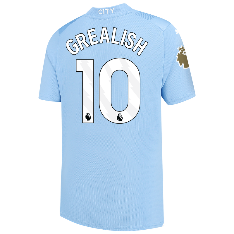 Kids' Manchester City Home Jersey 2023/24 with GREALISH 10 printing ...