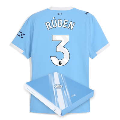 Manchester City Authentic Heimtrikot 2025/26 mit RÚBEN 3 Aufdruck in Geschenkbox