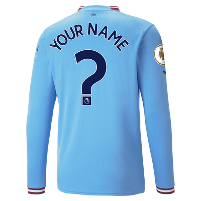 Manchester City Home Jersey 2022/23 long sleeve with custom printing