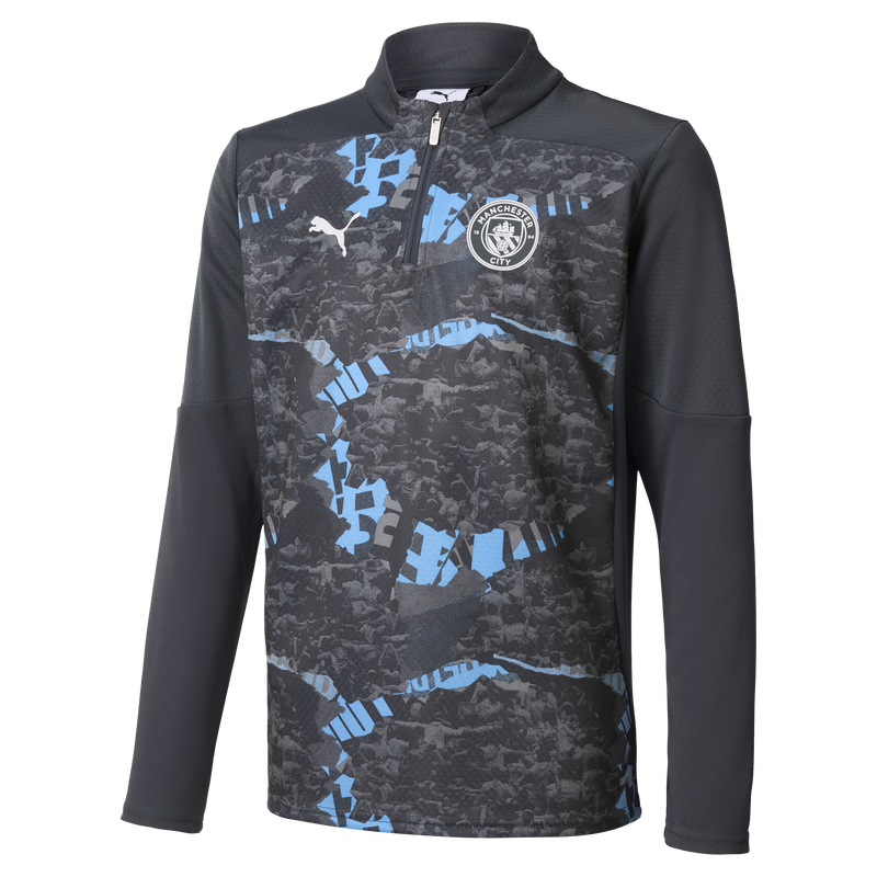 MCFC MW KIDS PREMATCH 1/4 ZIP TOP - dark grey