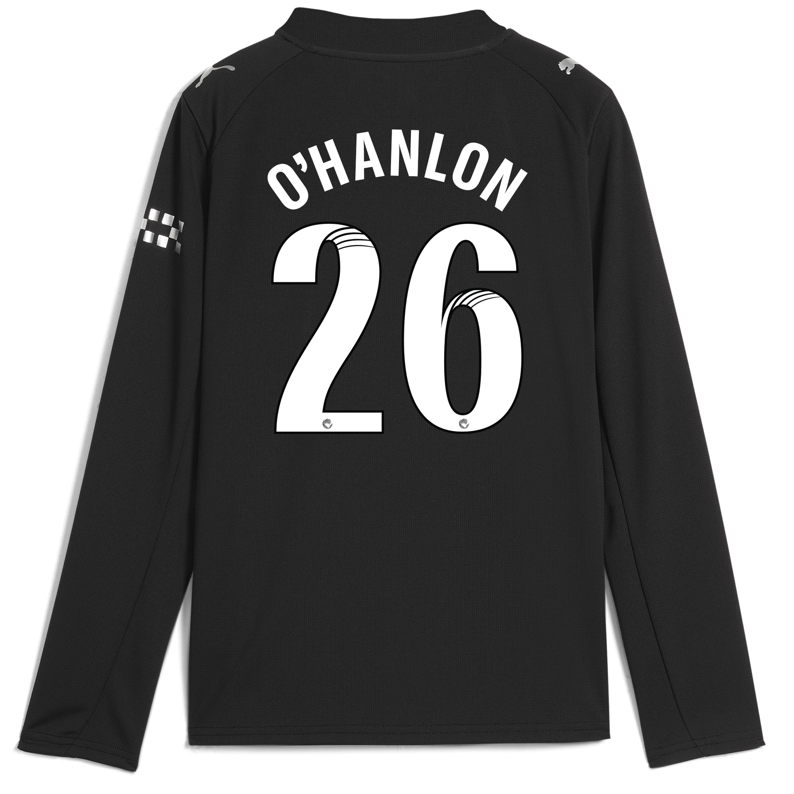 Kids' Manchester City Away Jersey 2025/26 Long Sleeve With O