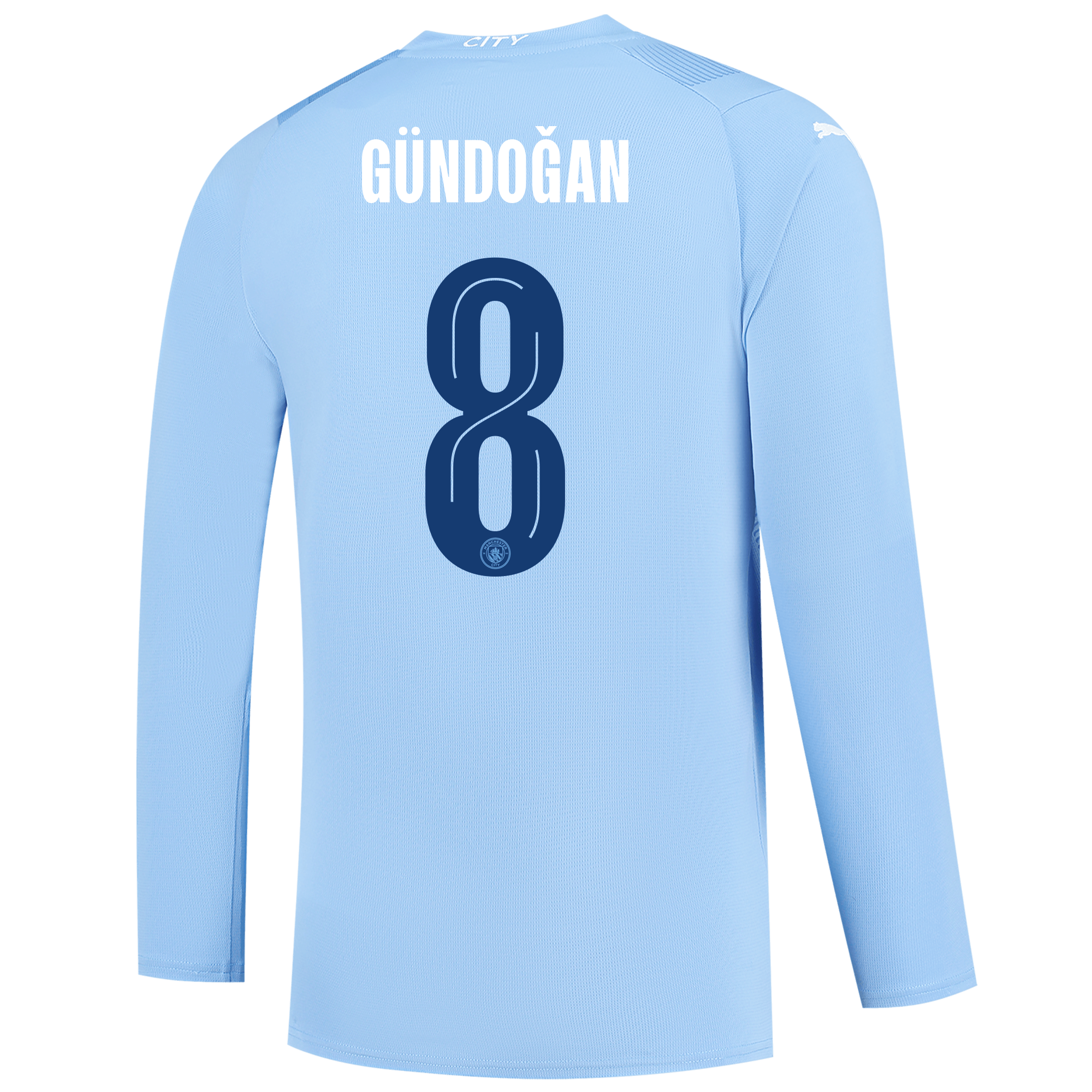 Manchester City No8 Gundogan Home Long Sleeves Soccer Club Jersey