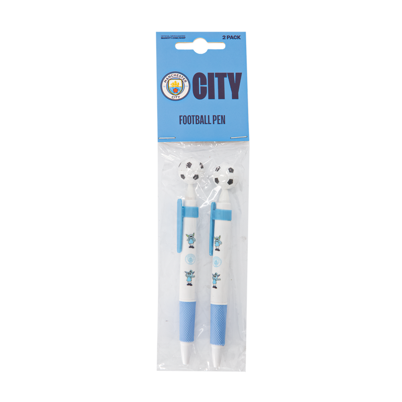 MCFC FW MASCOT FOOTBALL PEN 2 PK - blue