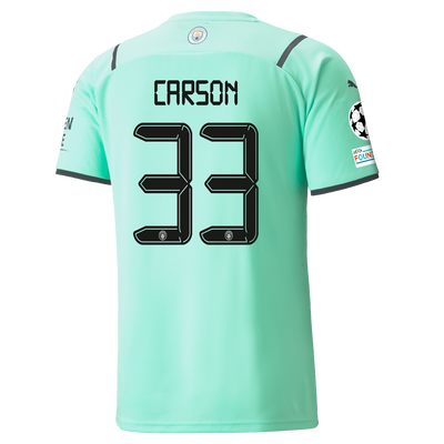 Manchester City Goalkeeper Shirt 21/22 with Scott Carson printing