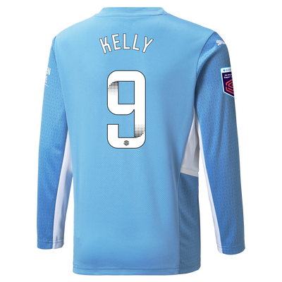 Kids Manchester City Home Shirt Long Sleeve 21/22 with Chloe Kelly printing