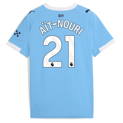 Kids' Manchester City Home Jersey 2025/26 With AÏT-NOURI 21 Printing