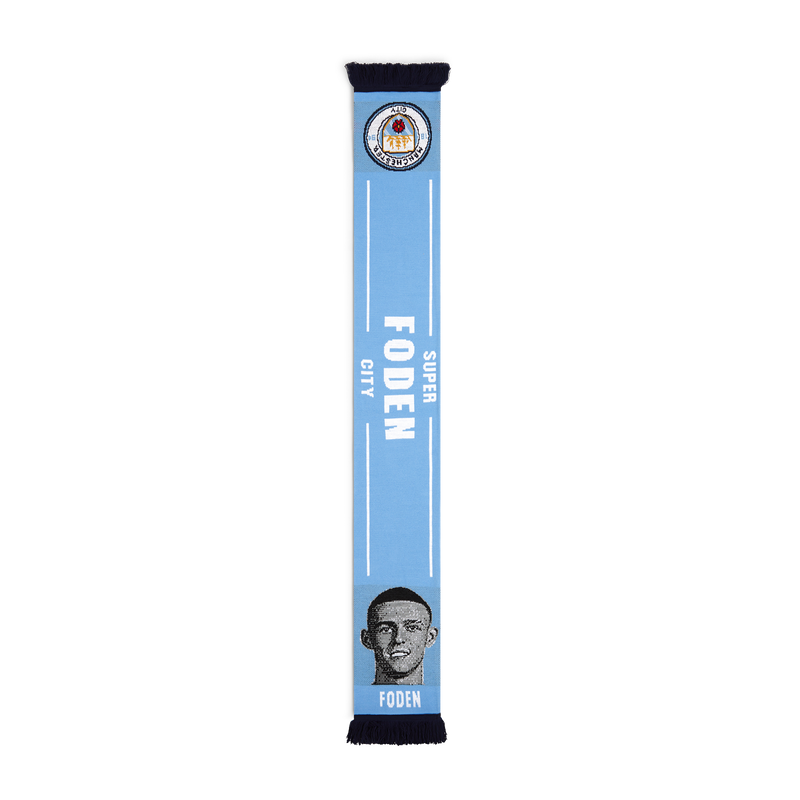 MCFC FW FODEN FACE SCARF - light blue
