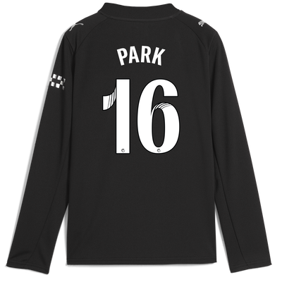 Kids' Manchester City Away Jersey 2025/26 Long Sleeve With PARK 16 Printing