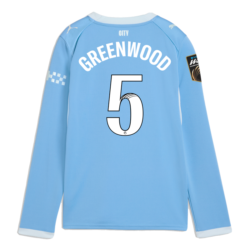 Kids' Man City Home Jersey 2026/27 Long Sleeve With GREENWOOD 5 Printing  blue-icy blue - Check out all Manchester City t-shirts online