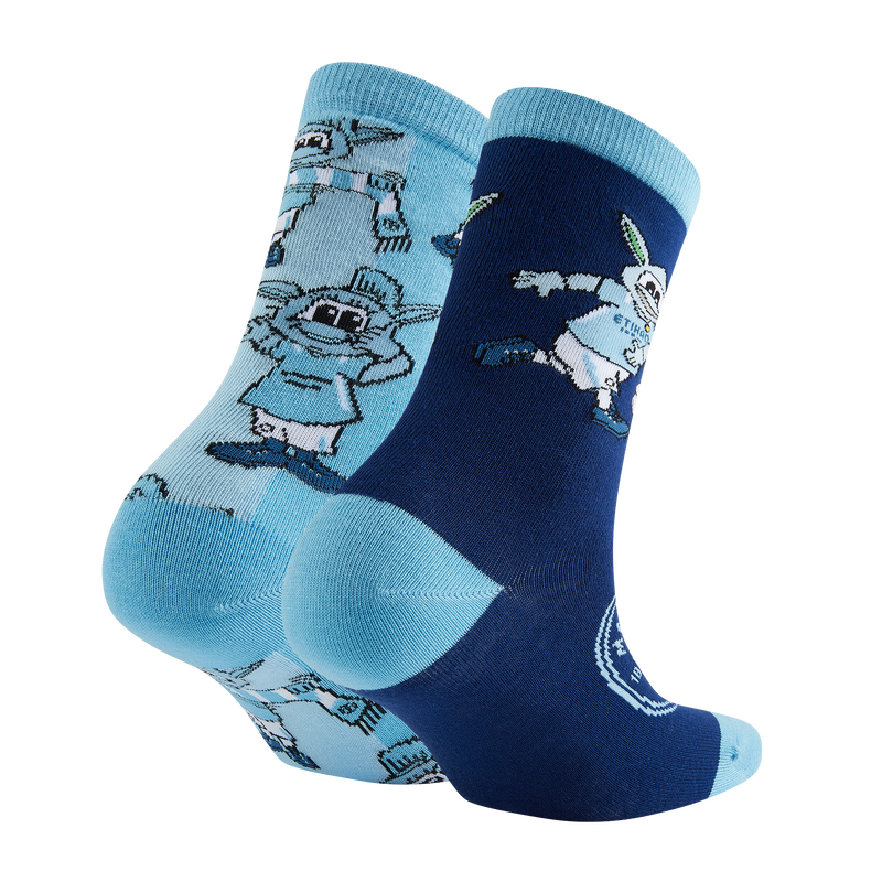 MCFC FW MASCOT 2PK GIFT SET SOCKS - blue