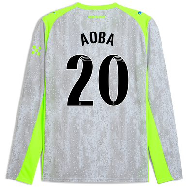 Manchester City Third Jersey 2025/26 Long Sleeve With AOBA 20 Printing