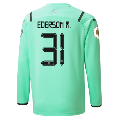 Kids Manchester City 3rd Goalkeeper Shirt 21/22 with Ederson printing