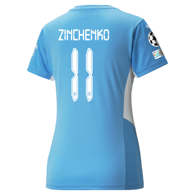 Womens Manchester City Home Shirt 21/22 with Oleksandr Zinchenko printing