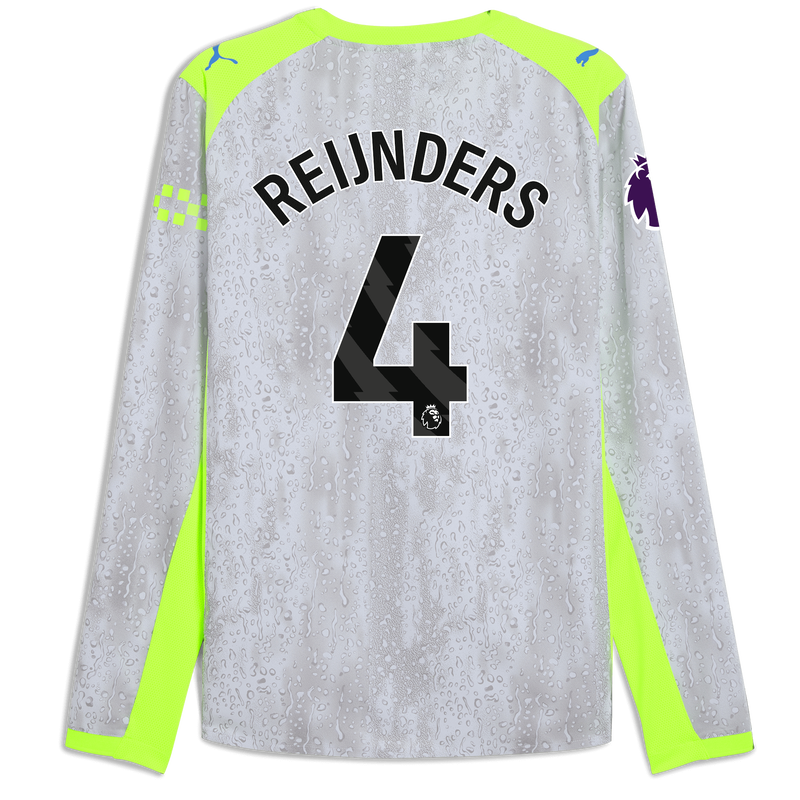 Man City 3rd Authentic Jersey 2025/26 Long Sleeve With REIJNDERS 4 Printing blue - Check out all Manchester City t-shirts online