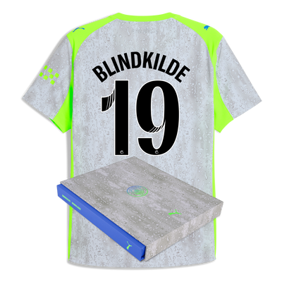 Manchester City Third Authentic Jersey 2025/26 With BLINDKILDE 19 Printing in Gift Box