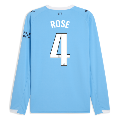 Manchester City Thuisshirt 2025/26 met lange mouwen  en ROSE 4 bedrukking