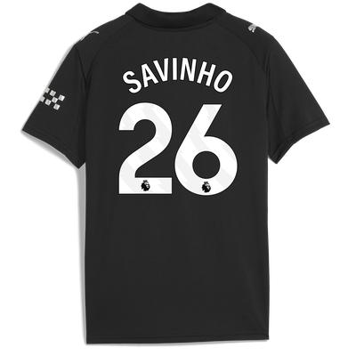 Maillot Extérieur Manchester City pour enfants 2025/26  Avec Impression SAVINHO 26