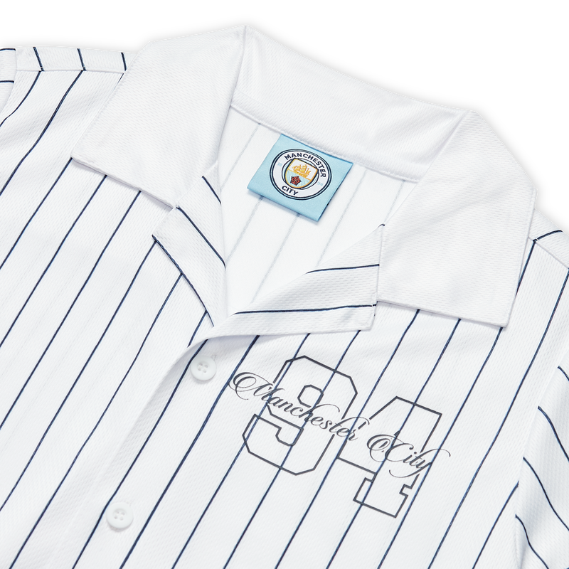 MCFC K VARSITY PINSTRIPE SHIRT - white