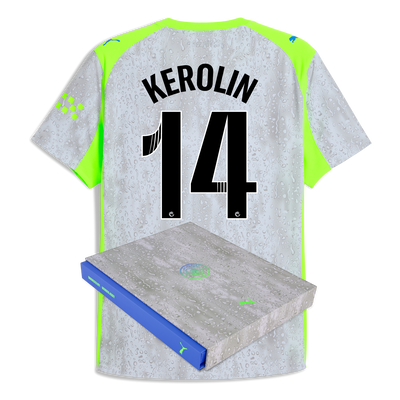 Manchester City Third Authentic Jersey 2025/26 With KEROLIN 14 Printing in Gift Box