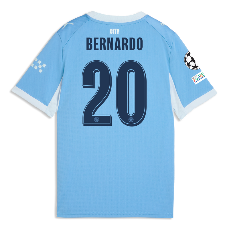 Kids' Man City Home Jersey 2026/27 With BERNARDO 20 Printing  blue-icy blue - Check out all Manchester City t-shirts online