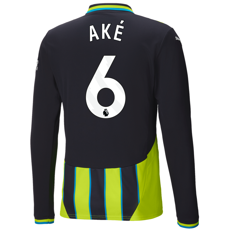 Man City Away Jersey 24/25 Long Sleeve With AKÉ 6 Printing new navy - Size S from polyester for males  - Official Manchester City FC store