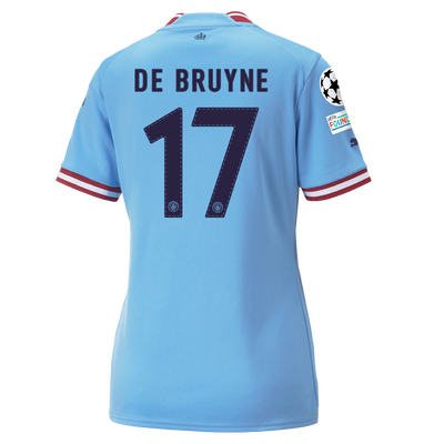 Women's Manchester City Home Jersey 22/23 with DE BRUYNE 17 printing