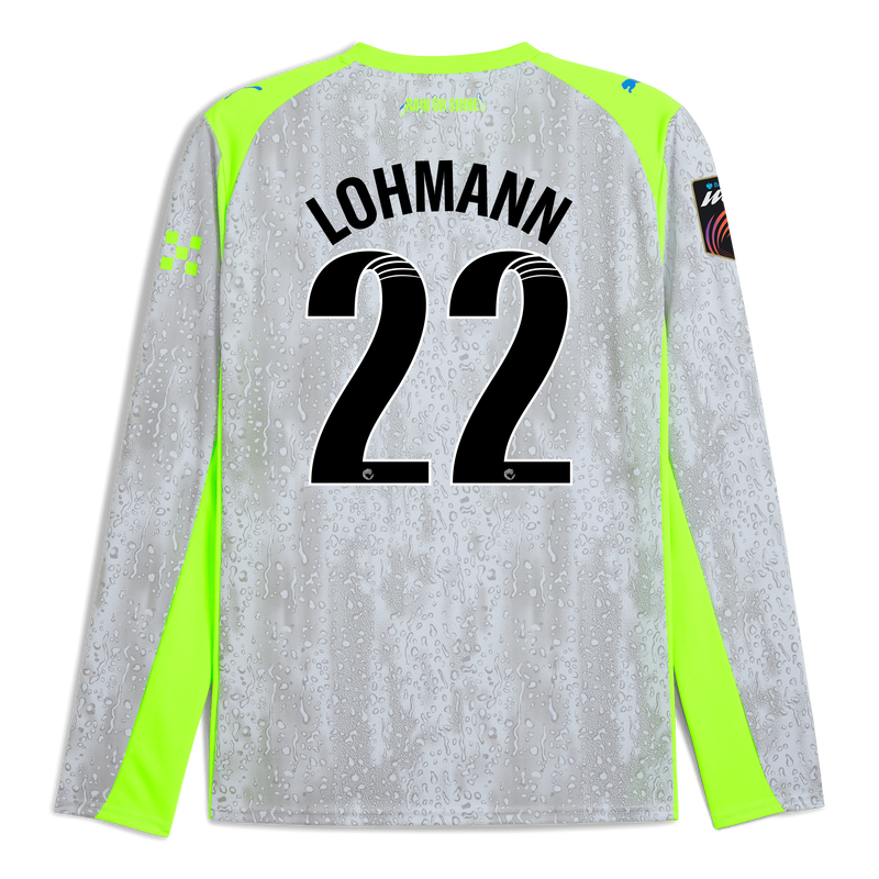 Man City 3rd Jersey 2025/26 Long Sleeve With LOHMANN 22 Printing blue - Check out all Manchester City t-shirts online - Official Manchester City FC store