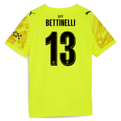 Kids' Manchester City Goalkeeper Jersey 2025/26 With BETTINELLI 13 Printing