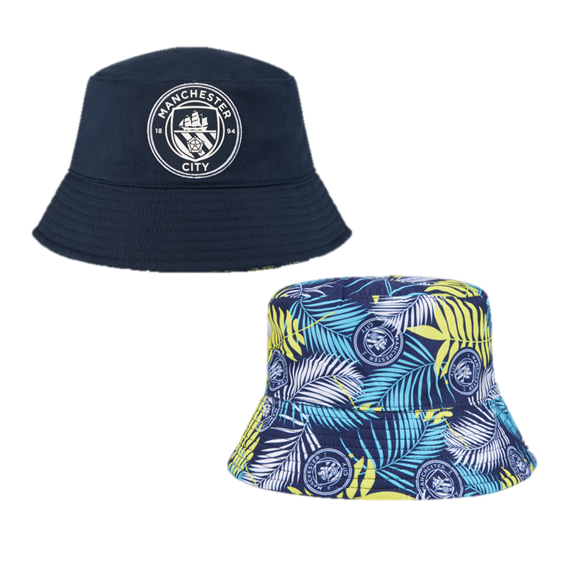 MCFC MENS HAWAIIAN REV BUCKET HAT - navy