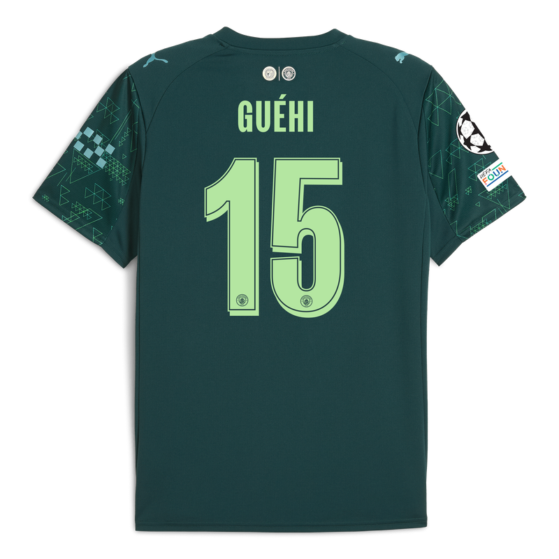 Man City EA SPORTS FC Jersey 2025/26 With GUÉHI 15 Printing green - Check out all Manchester City t-shirts online - Official Manchester City FC store