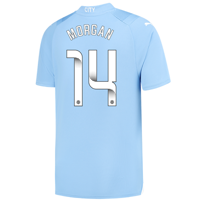 Manchester City Home Jersey 2023/24 with MORGAN 14 printing