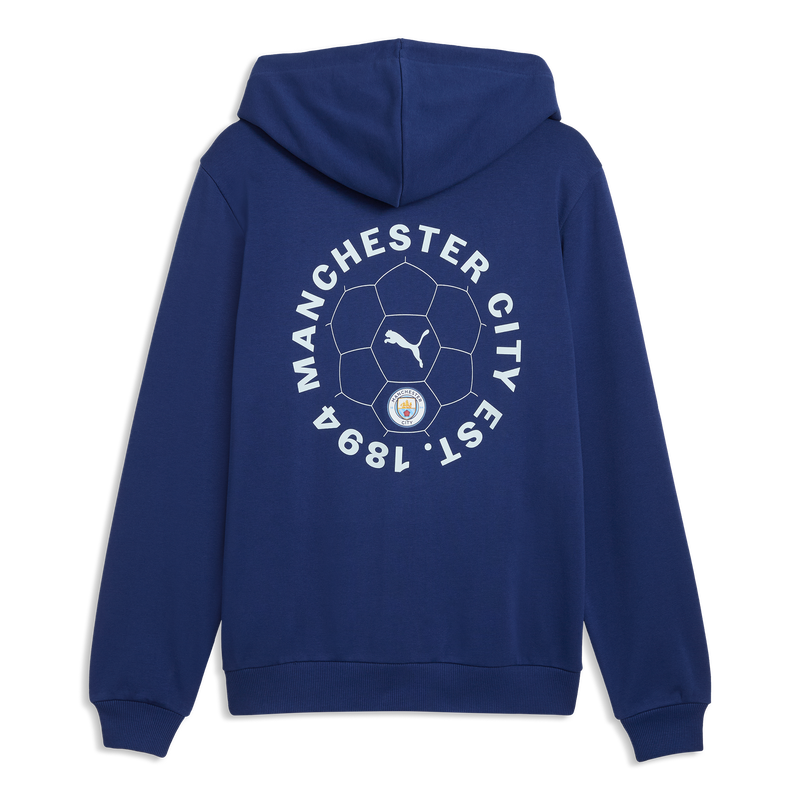 MCFC LW FTBLCULTURE HOODED JACKET - Blue Jewel-Team Light Blue