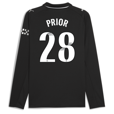 Manchester City Away Jersey 2025/26 Long Sleeve With PRIOR 28 Printing