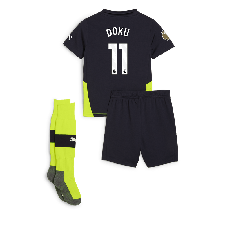 Man City Away Mini Kit 24/25 With DOKU 11 Printing new navy unisex - Size 2/3 from polyester  - Official Manchester City FC store