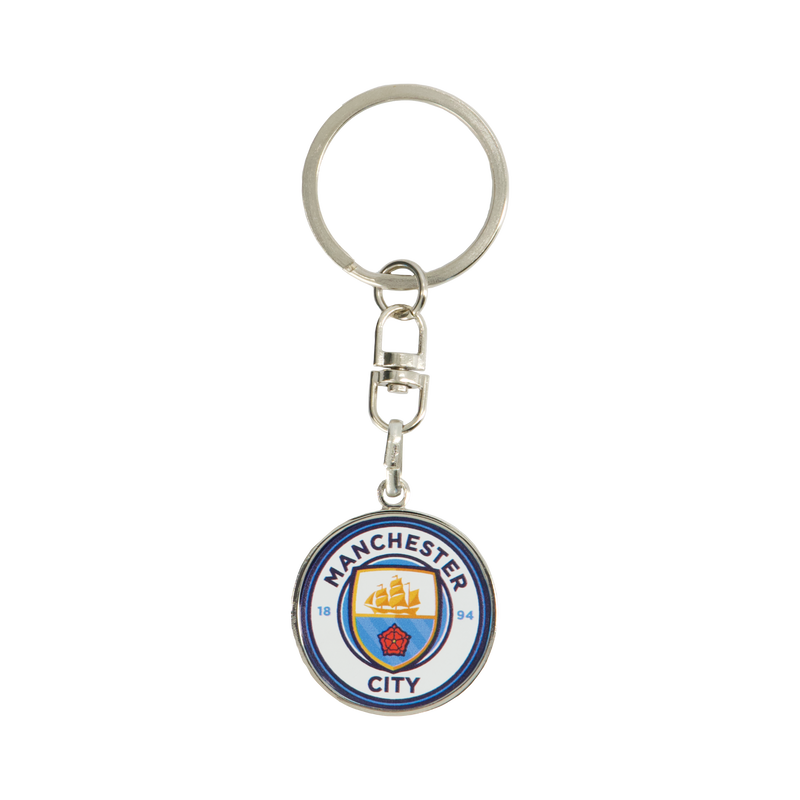 MCFC FW CREST CIRCLE KEYRING - blue