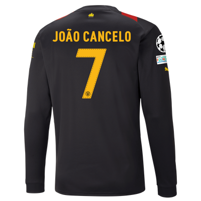 Manchester City Away Jersey 2022/23 long sleeve with JOÃO CANCELO 7 printing