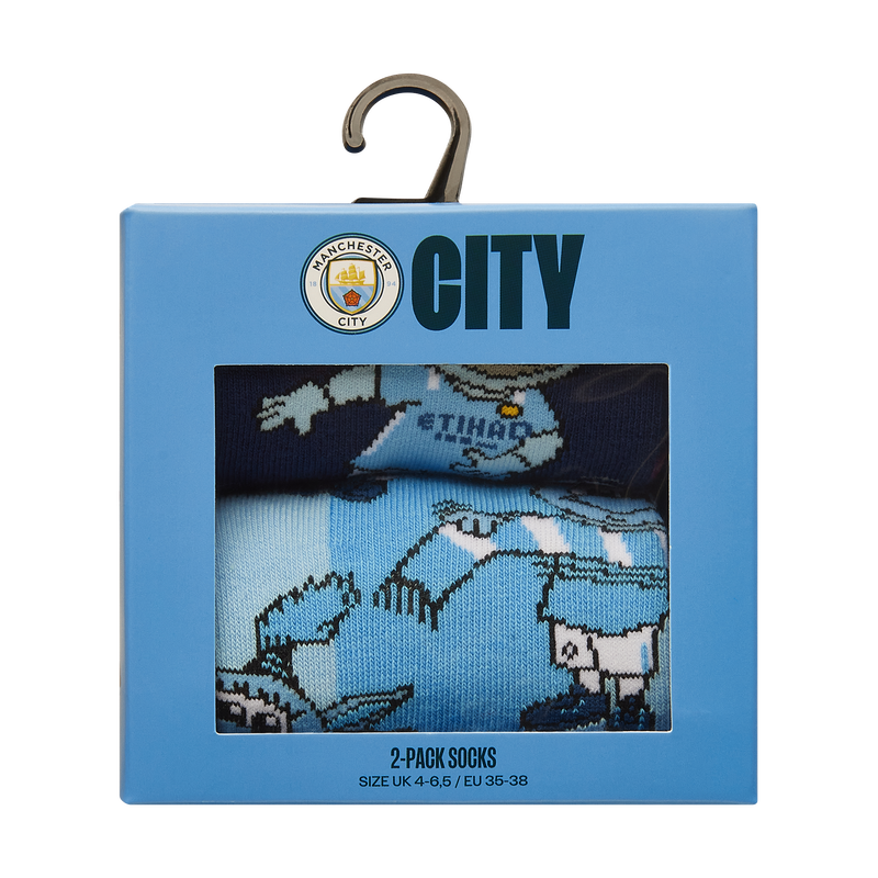 MCFC FW MASCOT 2PK GIFT SET SOCKS - blue