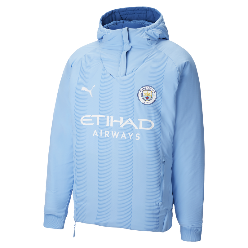 MCFC LW MENS 1/2 ZIP REVERSIBLE JKT - team light blue
