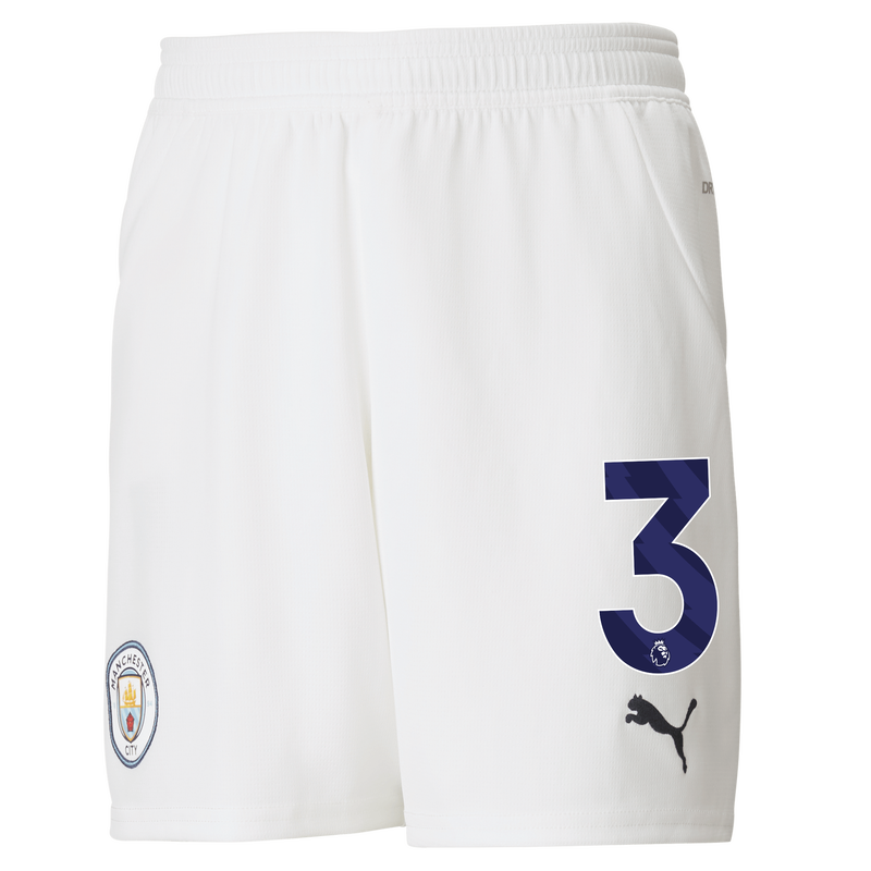 Man City Football Shorts 24/25 with #3 white - Check out all Manchester City shorts online - Official Manchester City FC store