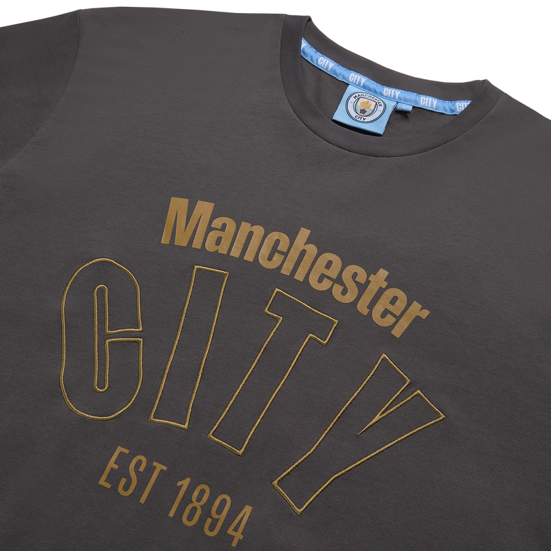 MCFC MENS BLACK&GOLD TSHIRT - black