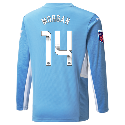 Kids Manchester City Home Shirt Long Sleeve 21/22 with Esme Morgan printing